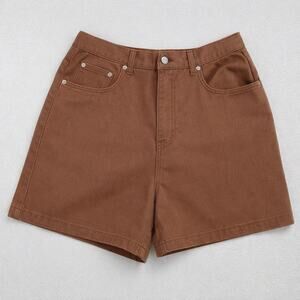 Carolina Blues Brown Denim Shorts Women’s Size 14 Cotton Casual 5-Pocket Mom Y2K